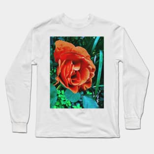 Orange Chinese Rose Long Sleeve T-Shirt